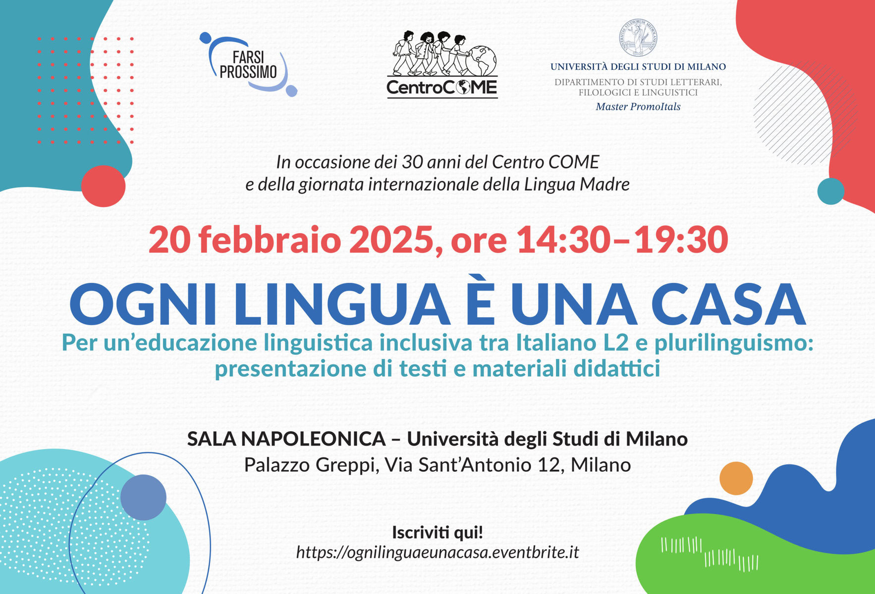 Ogni lingua è una casa – convegno per i 30 anni del Centro Come